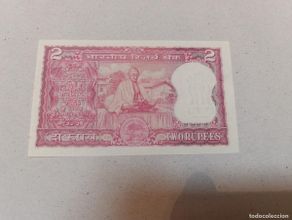International Banknotes: Billete India, 2 rupias, año 1969, aUNC